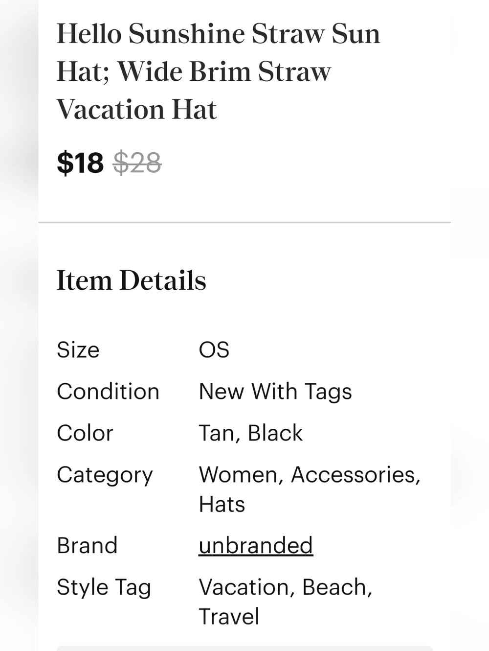 🔥2for$20 Straw Sun Hat - "Hello Sunshine" Wide Brim - Natural - CRUSHABLE - Picture 8 of 11